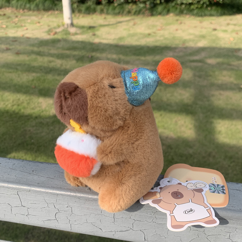 Капибара плюшена висулка за чанта, кратък плюш, пълнител PP памук, универсален, за възраст 14+