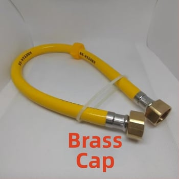 PVC výbušne odolná hadica s hlavou z nerezovej ocele a mosadzou pre vstup horúcej a studenej vody, 1.6 MPa, 5–85°C, ručné závitové pripojenie