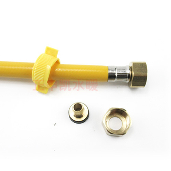 PVC výbušne odolná hadica s hlavou z nerezovej ocele a mosadzou pre vstup horúcej a studenej vody, 1.6 MPa, 5–85°C, ručné závitové pripojenie