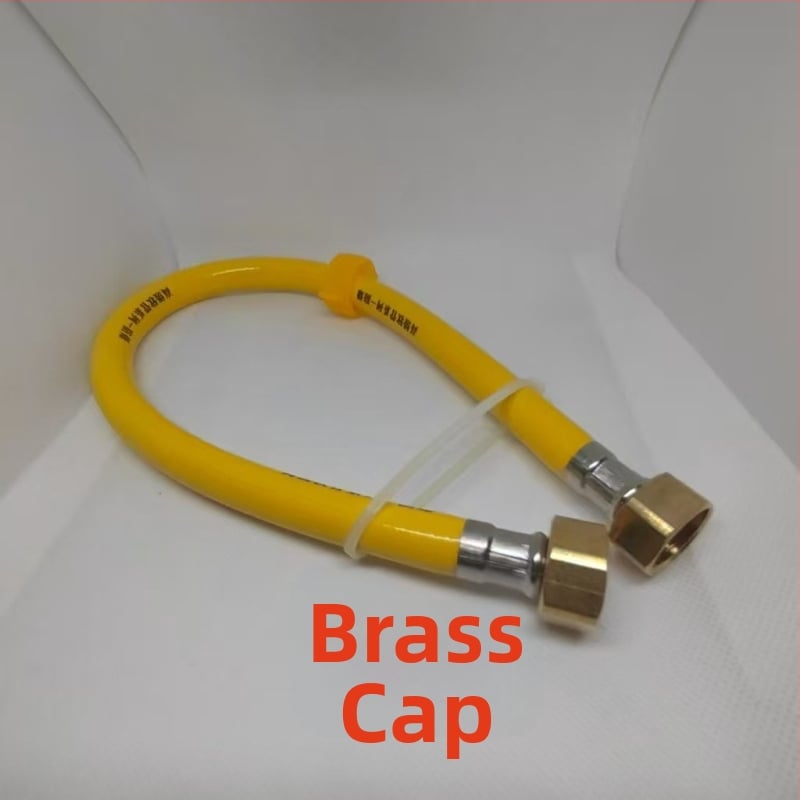 PVC výbušne odolná hadica s hlavou z nerezovej ocele a mosadzou pre vstup horúcej a studenej vody, 1.6 MPa, 5–85°C, ručné závitové pripojenie