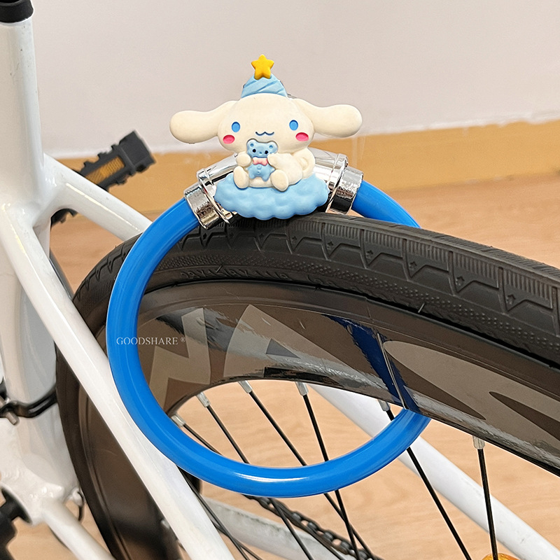 Kerékpár lopás elleni zár acélkábel, rajzfilmszerű kolbász-száj dizájn, MTB és országúti kerékpárokhoz