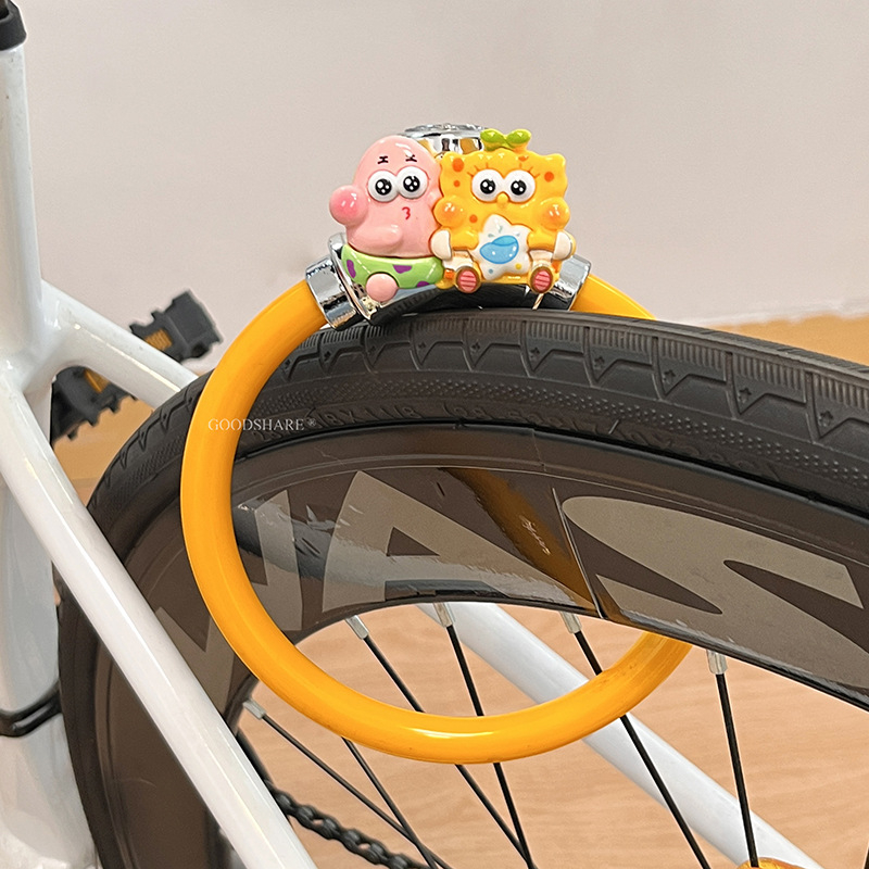 Kerékpár lopás elleni zár acélkábel, rajzfilmszerű kolbász-száj dizájn, MTB és országúti kerékpárokhoz