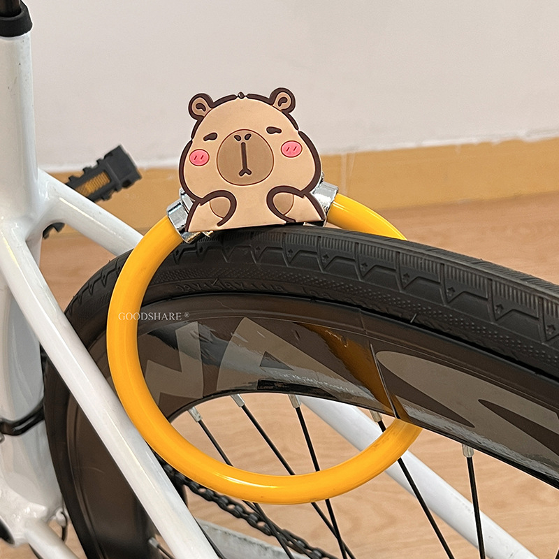 Kerékpár lopás elleni zár acélkábel, rajzfilmszerű kolbász-száj dizájn, MTB és országúti kerékpárokhoz