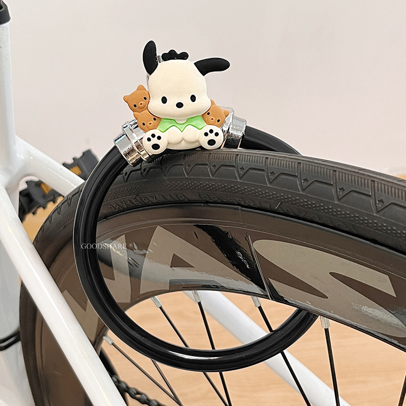 Kerékpár lopás elleni zár acélkábel, rajzfilmszerű kolbász-száj dizájn, MTB és országúti kerékpárokhoz