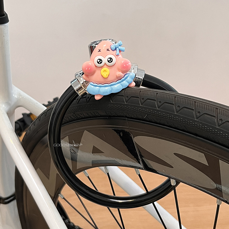 Kerékpár lopás elleni zár acélkábel, rajzfilmszerű kolbász-száj dizájn, MTB és országúti kerékpárokhoz