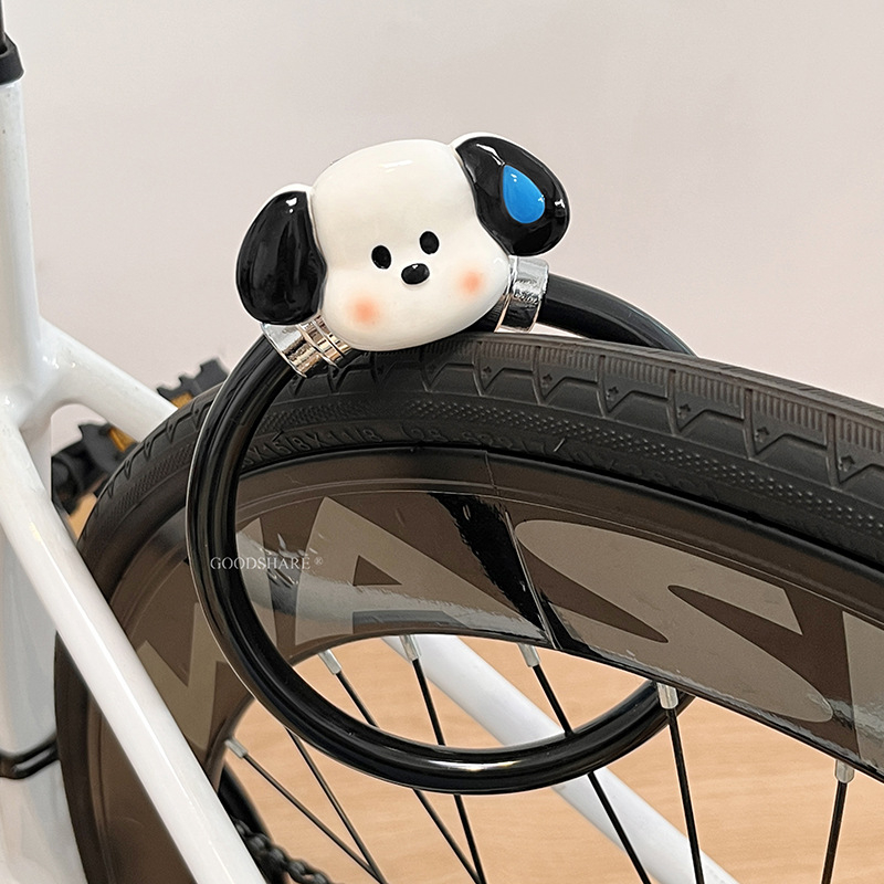 Kerékpár lopás elleni zár acélkábel, rajzfilmszerű kolbász-száj dizájn, MTB és országúti kerékpárokhoz