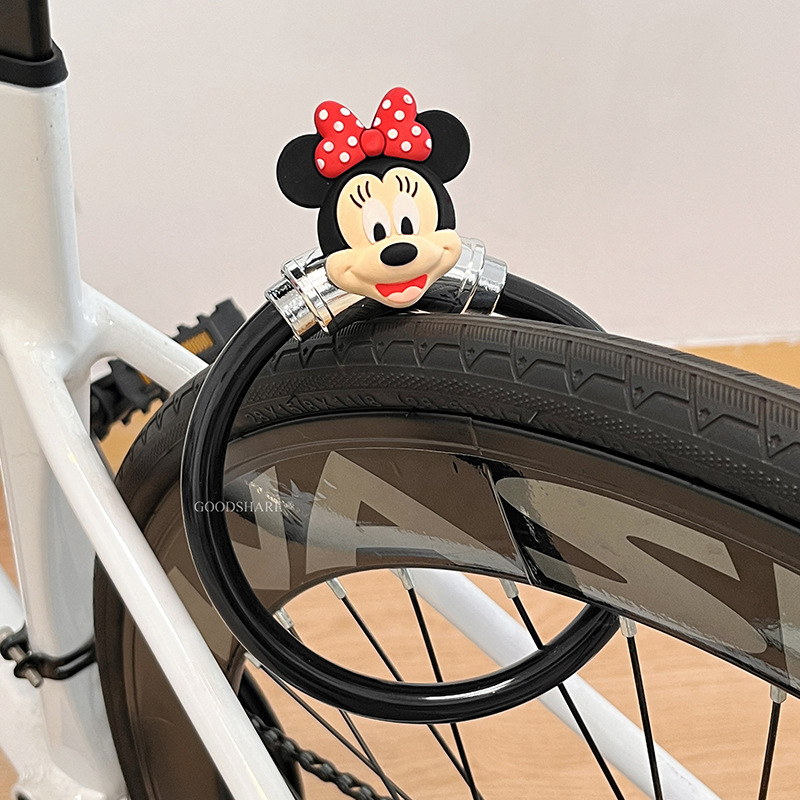 Kerékpár lopás elleni zár acélkábel, rajzfilmszerű kolbász-száj dizájn, MTB és országúti kerékpárokhoz