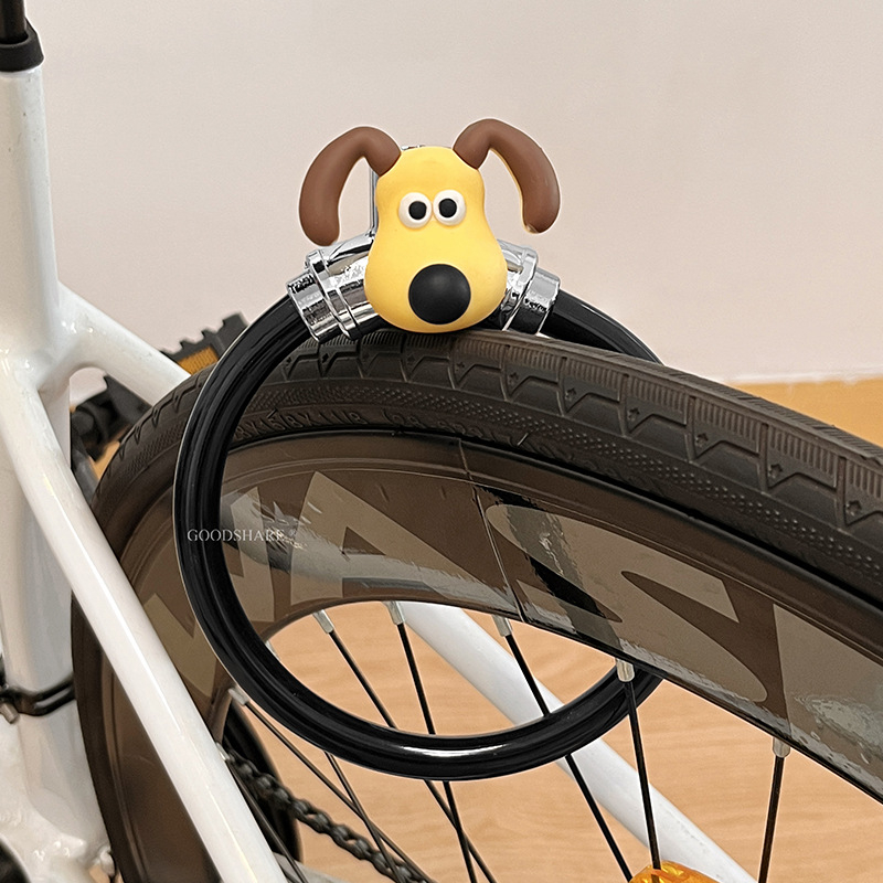 Kerékpár lopás elleni zár acélkábel, rajzfilmszerű kolbász-száj dizájn, MTB és országúti kerékpárokhoz
