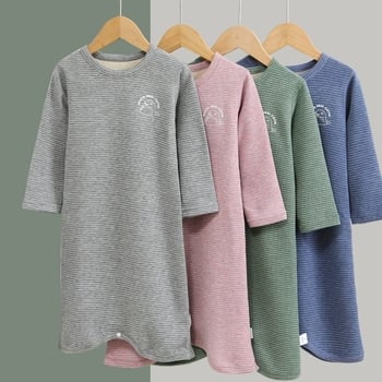 Детски зимен домашен халат за спане – Corduroy, смес от козина на заек, дебел, безопасност Class A, подходящ за новородени, зима