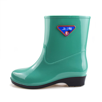 Guangle ženske PVC čizme za kišu, srednje dužine, jednobojne, s odvojivim dizajnom, debela podloga, niski potpetica 1–3 cm