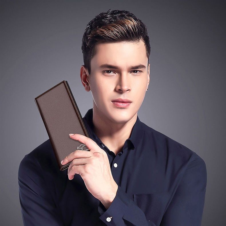 Ανδρικό πορτοφόλι-κλατς από PU δέρμα, 1-fold, αστικός μινιμαλιστικός στυλ, αντί-κλοπής, επένδυση πολυεστέρα, LOCOERDAISHU