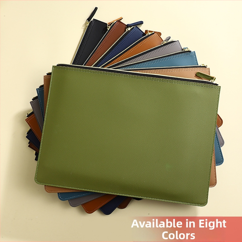 Brocade Rabbit A4 PU kožená taška na dokumenty so zipsom – Veľká kapacita, Ukladanie faktúr