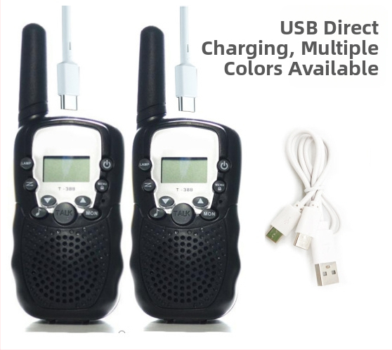 Huike T388 Gyerek Walkie-Talkie 22 csatorna, 1,5–3 km hatótáv, RF teljesítmény 0,5 W, 3,7 V lítium akkumulátor, kijelzővel
