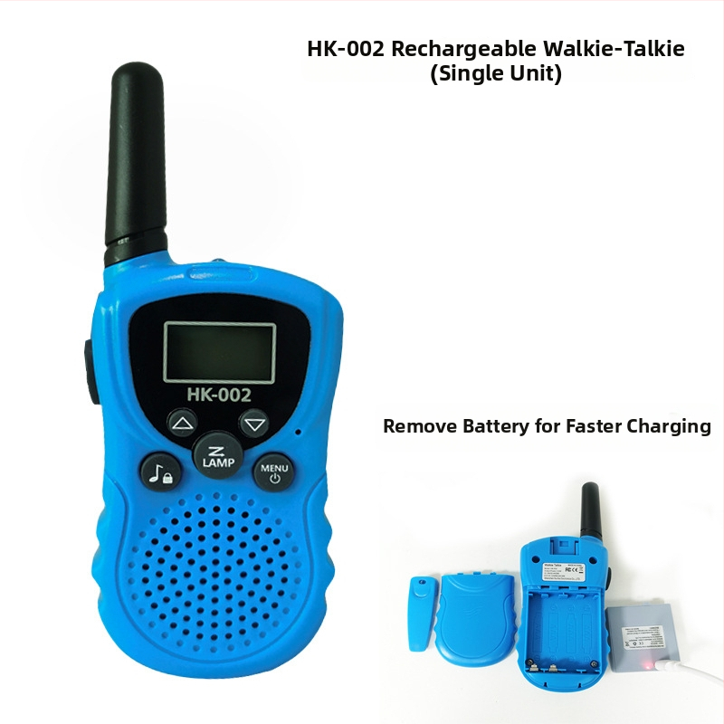 Huike T388 Gyerek Walkie-Talkie 22 csatorna, 1,5–3 km hatótáv, RF teljesítmény 0,5 W, 3,7 V lítium akkumulátor, kijelzővel