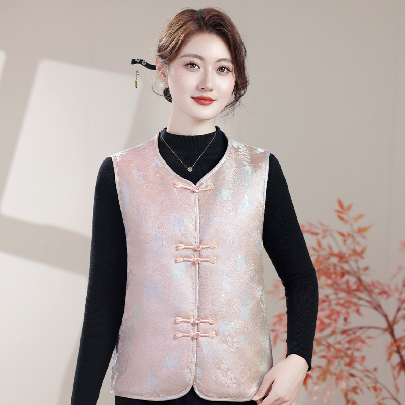 Mellény Tang stílusú nőknek, őszi-téli, bélelt, casual elegáns ingázó stílus, hossz 50–65 cm, poliészter >95%, 2025 ősz