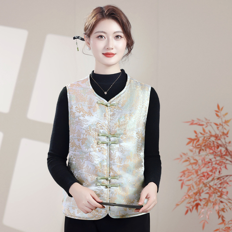 Mellény Tang stílusú nőknek, őszi-téli, bélelt, casual elegáns ingázó stílus, hossz 50–65 cm, poliészter >95%, 2025 ősz