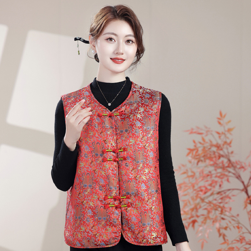 Mellény Tang stílusú nőknek, őszi-téli, bélelt, casual elegáns ingázó stílus, hossz 50–65 cm, poliészter >95%, 2025 ősz