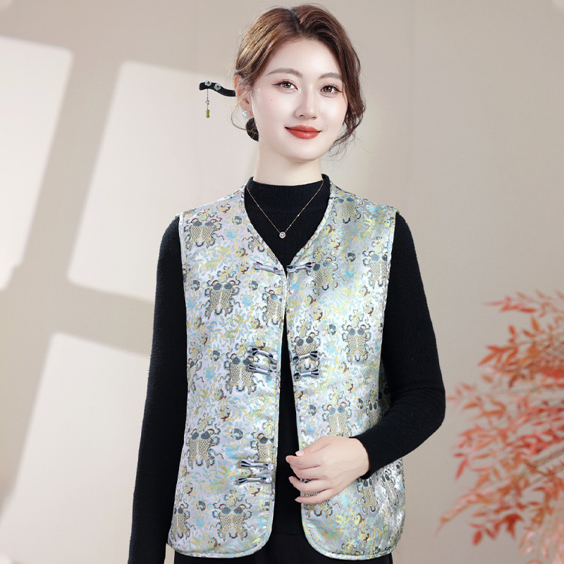 Mellény Tang stílusú nőknek, őszi-téli, bélelt, casual elegáns ingázó stílus, hossz 50–65 cm, poliészter >95%, 2025 ősz