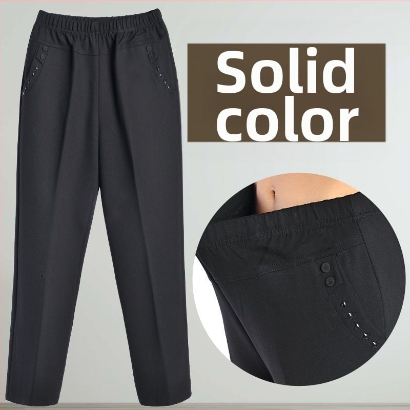 Dámske rovné dlhé nohavice s patchwork štýlom, casual oblečenie, jar 2024