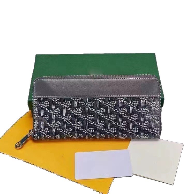 Portofel lung cu fermoar din piele naturală, cu mai multe compartimente, stil unisex, căptușeală din piele de vițel, impermeabil și ultraușor