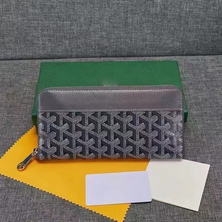 Portofel lung cu fermoar din piele naturală, cu mai multe compartimente, stil unisex, căptușeală din piele de vițel, impermeabil și ultraușor