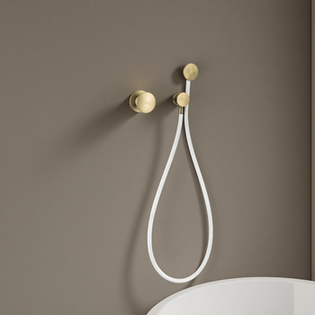 Комплект душова смесител, меден корпус, скрит стенен монтаж, смесител с керамичен дисков вентил, диаметър входа/изхода 3