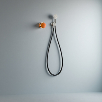 Комплект душова смесител, меден корпус, скрит стенен монтаж, смесител с керамичен дисков вентил, диаметър входа/изхода 3