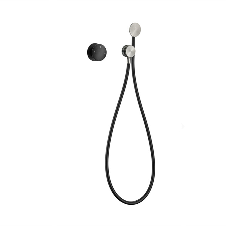 Комплект душова смесител, меден корпус, скрит стенен монтаж, смесител с керамичен дисков вентил, диаметър входа/изхода 3