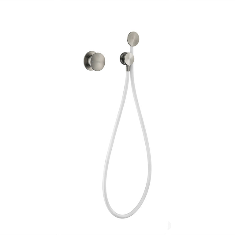 Комплект душова смесител, меден корпус, скрит стенен монтаж, смесител с керамичен дисков вентил, диаметър входа/изхода 3