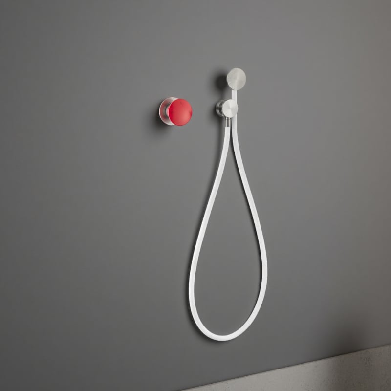 Комплект душова смесител, меден корпус, скрит стенен монтаж, смесител с керамичен дисков вентил, диаметър входа/изхода 3