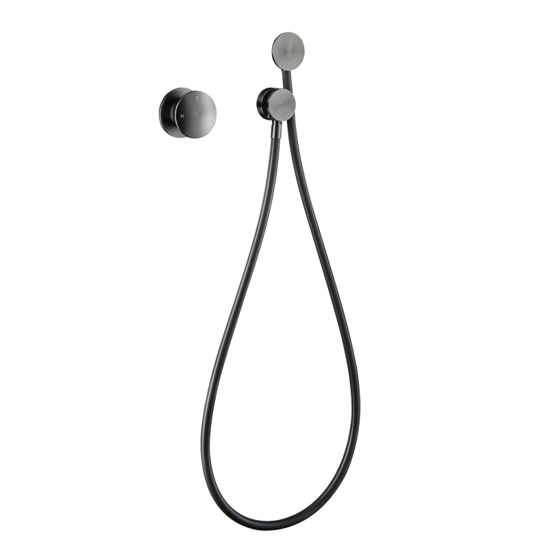 Комплект душова смесител, меден корпус, скрит стенен монтаж, смесител с керамичен дисков вентил, диаметър входа/изхода 3