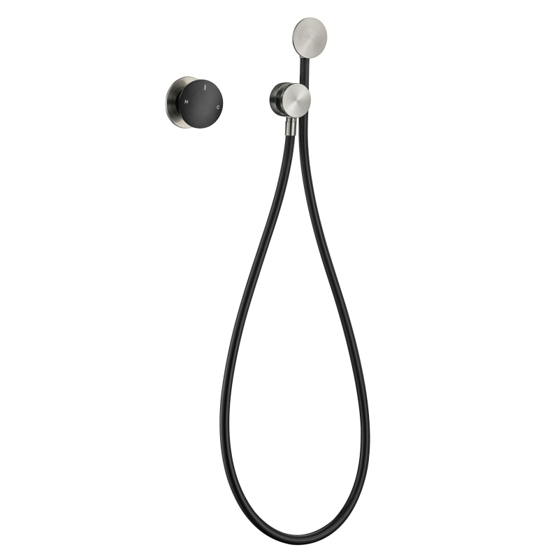 Комплект душова смесител, меден корпус, скрит стенен монтаж, смесител с керамичен дисков вентил, диаметър входа/изхода 3