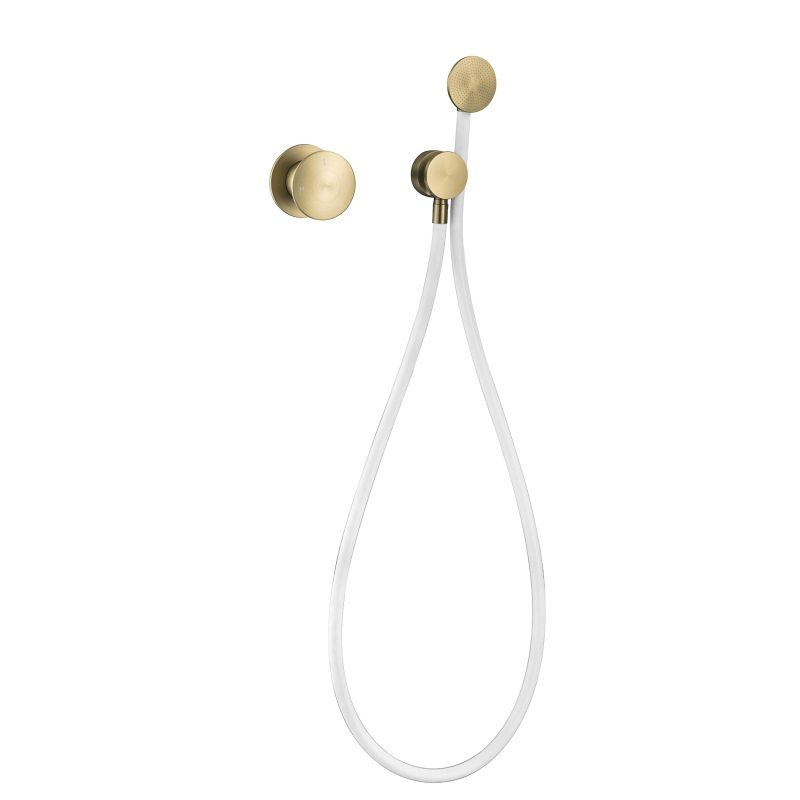 Комплект душова смесител, меден корпус, скрит стенен монтаж, смесител с керамичен дисков вентил, диаметър входа/изхода 3