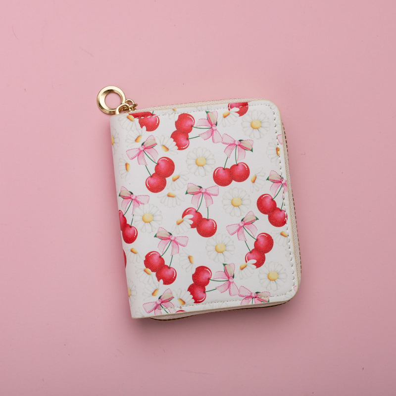 Portofel pentru monede din PU, model fructat, stil desen animat pentru copii, unisex, respirabil, impermeabil