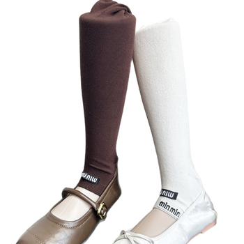 Japanski stil čarape-legginse s otvorenim prstima, jednobojne, srednja gustoća