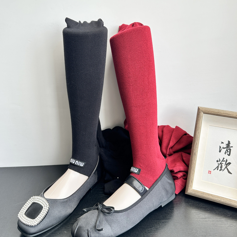 Japanski stil čarape-legginse s otvorenim prstima, jednobojne, srednja gustoća
