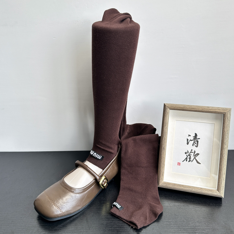 Japanski stil čarape-legginse s otvorenim prstima, jednobojne, srednja gustoća