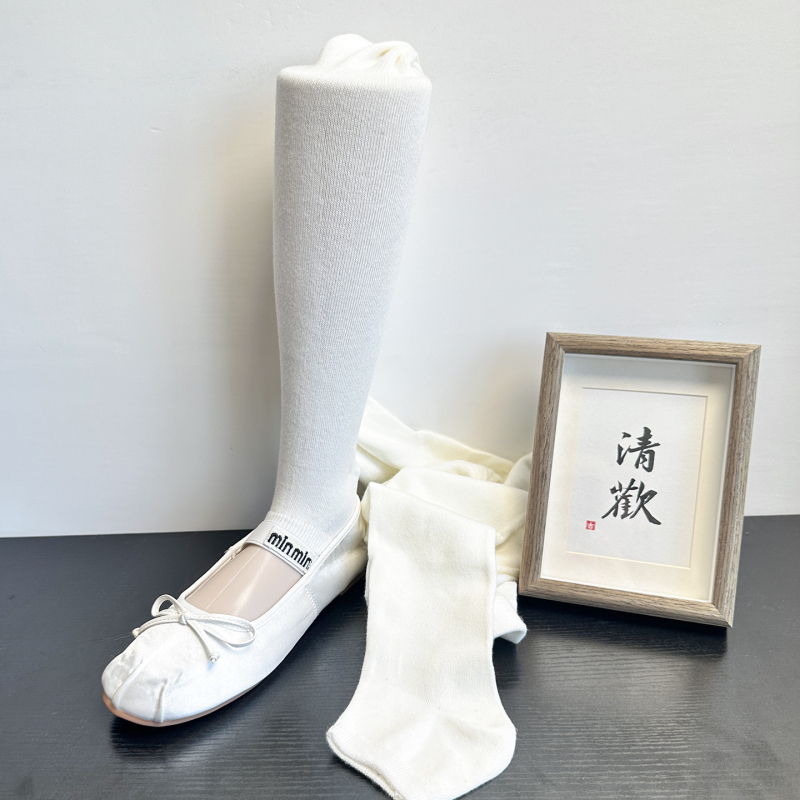 Japanski stil čarape-legginse s otvorenim prstima, jednobojne, srednja gustoća