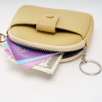 Мултифункционален портфейл с монетник, калъф за слушалки и ключодържател — PU материал; Полиестерна подплата; Уличен стил; Разширяем капацитет