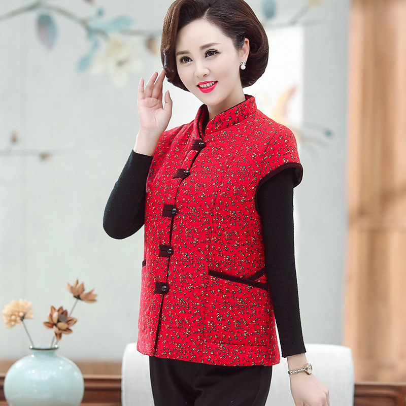 Dámska vesta – temperamentný mestský štýl, stojatý golier, bavlnená látka (obsah bavlny <30%)