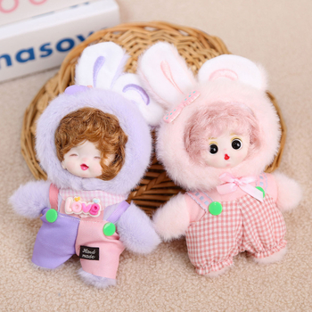 Плюшено зайче ключодържател, къс плюш, пълнеж PP памук, OEM лого налично, за възраст 14+