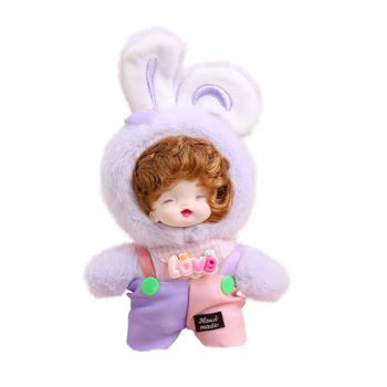 Плюшено зайче ключодържател, къс плюш, пълнеж PP памук, OEM лого налично, за възраст 14+