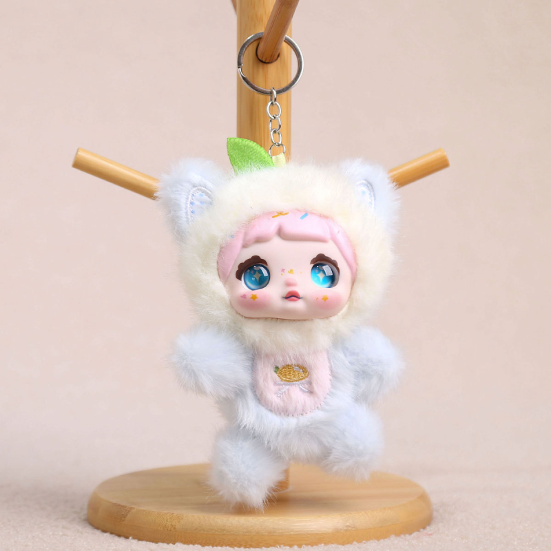 Плюшено зайче ключодържател, къс плюш, пълнеж PP памук, OEM лого налично, за възраст 14+