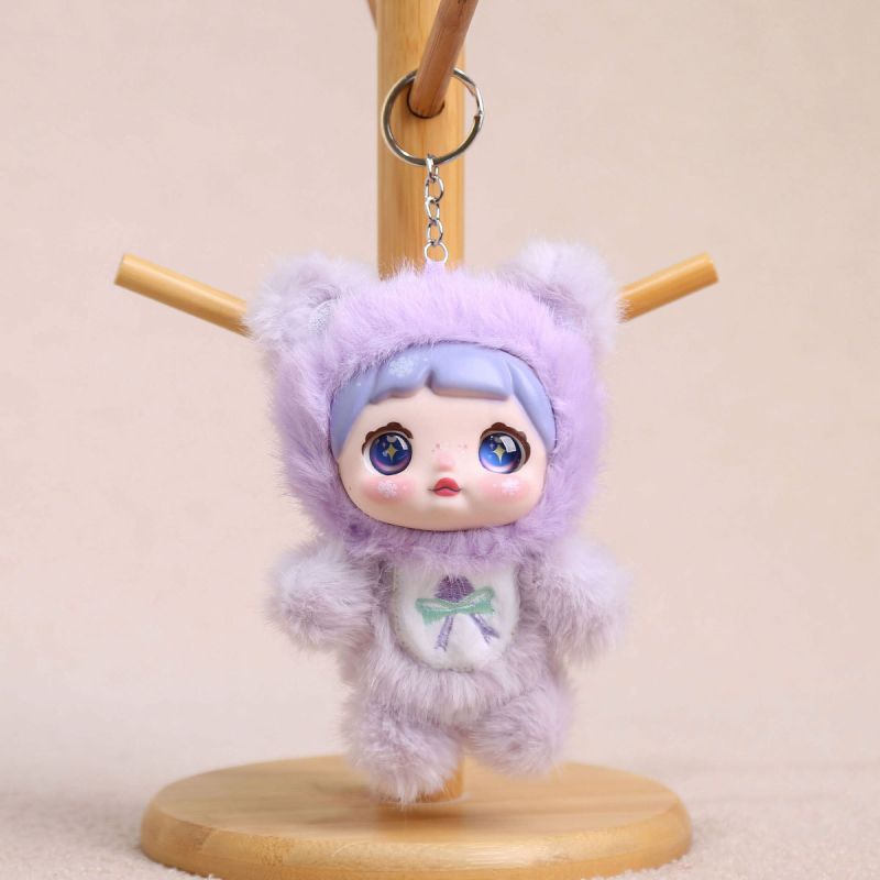 Плюшено зайче ключодържател, къс плюш, пълнеж PP памук, OEM лого налично, за възраст 14+