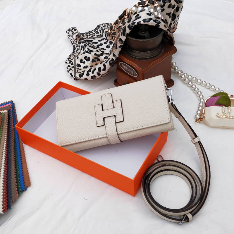 Portofel lung pentru femei din piele naturală, din piele de vită de primă calitate, stil european-american, portofel din piele multifuncțional