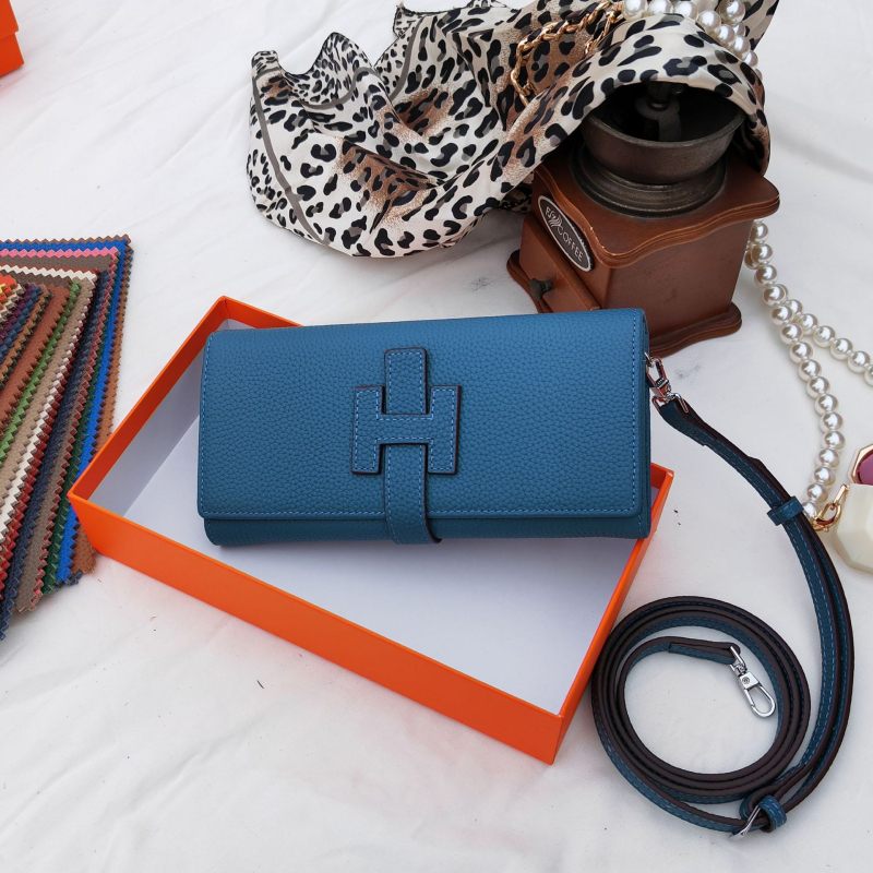 Portofel lung pentru femei din piele naturală, din piele de vită de primă calitate, stil european-american, portofel din piele multifuncțional