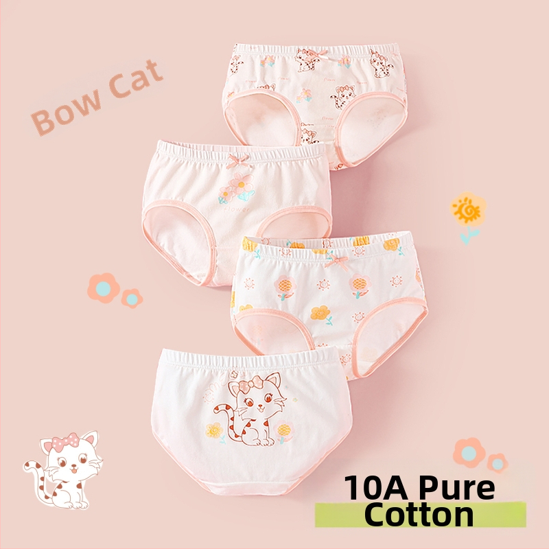 Chiloți pentru fete din bumbac, antibacterian, 95% bumbac, 5% elastan, talie medie, respirabili, absorb umezeala