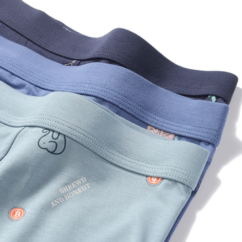 Modal anyagú férfi boxer alsó karikatúrás mintával, középmagas derék, lélegző kötött anyag