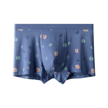 Modal anyagú férfi boxer alsó karikatúrás mintával, középmagas derék, lélegző kötött anyag