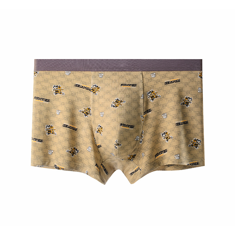 Modal anyagú férfi boxer alsó karikatúrás mintával, középmagas derék, lélegző kötött anyag